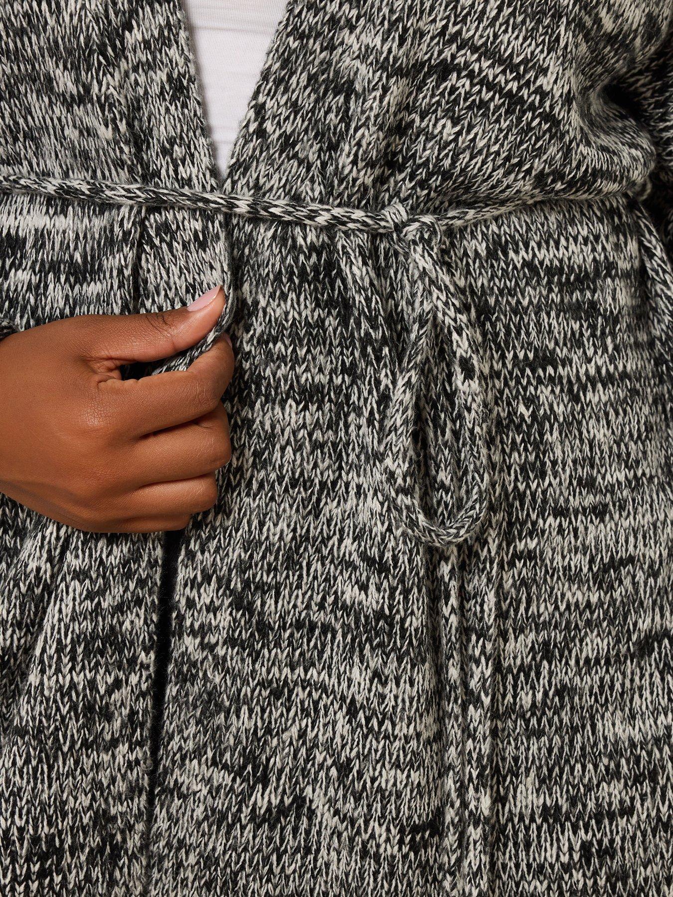 Image 4 of 4 of Yours Curve Twist Belted Cardigan - Black
