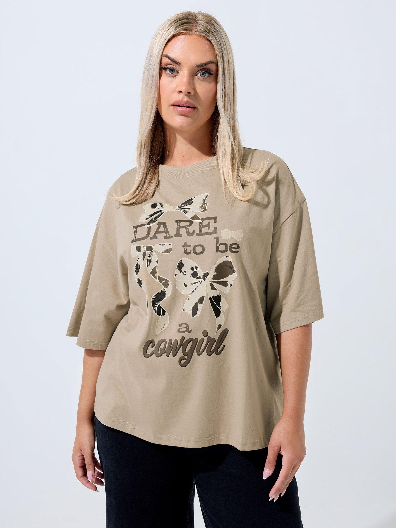 undefined Curve Cowgirl T-Shirt - Brown