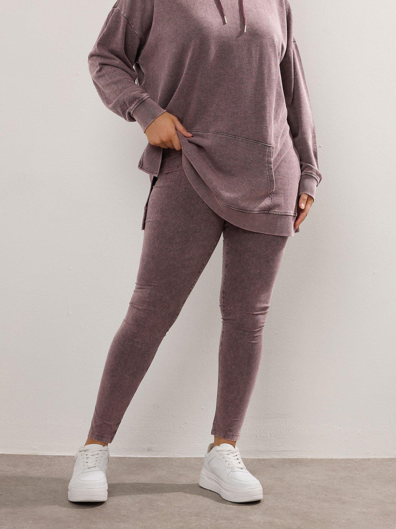 undefined Curve Acid Wash Legging - Red