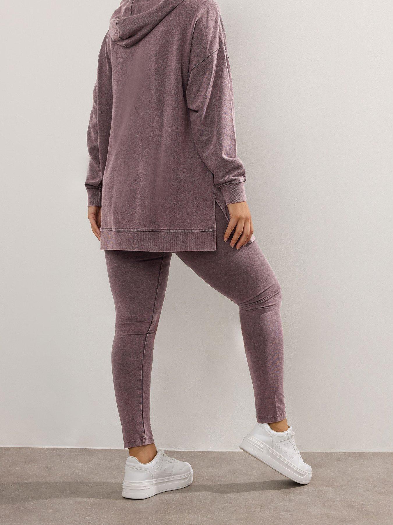 Image 2 of 4 of Yours Curve Acid Wash Legging - Red