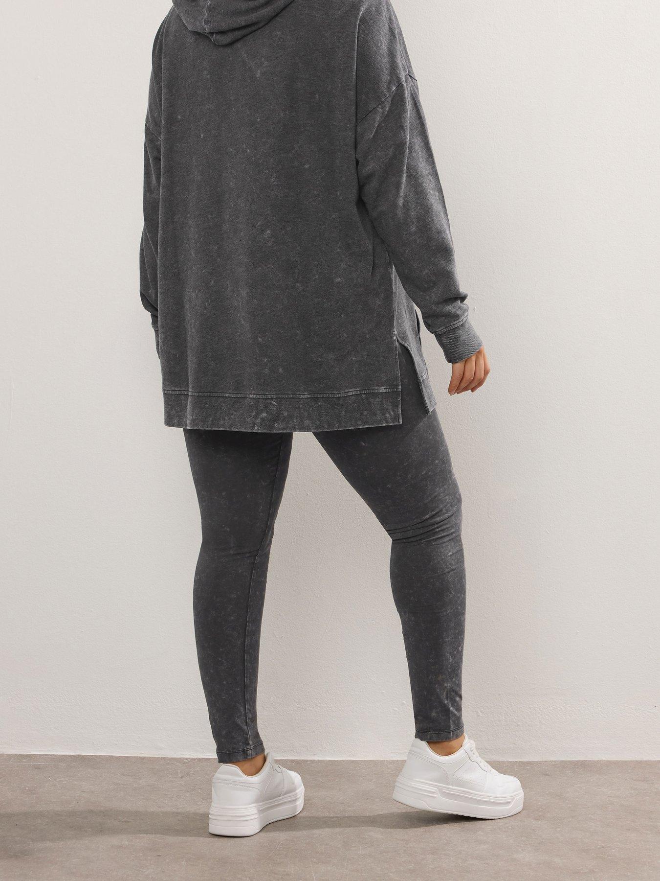 Image 2 of 4 of Yours Curve Acid Wash Legging - Black