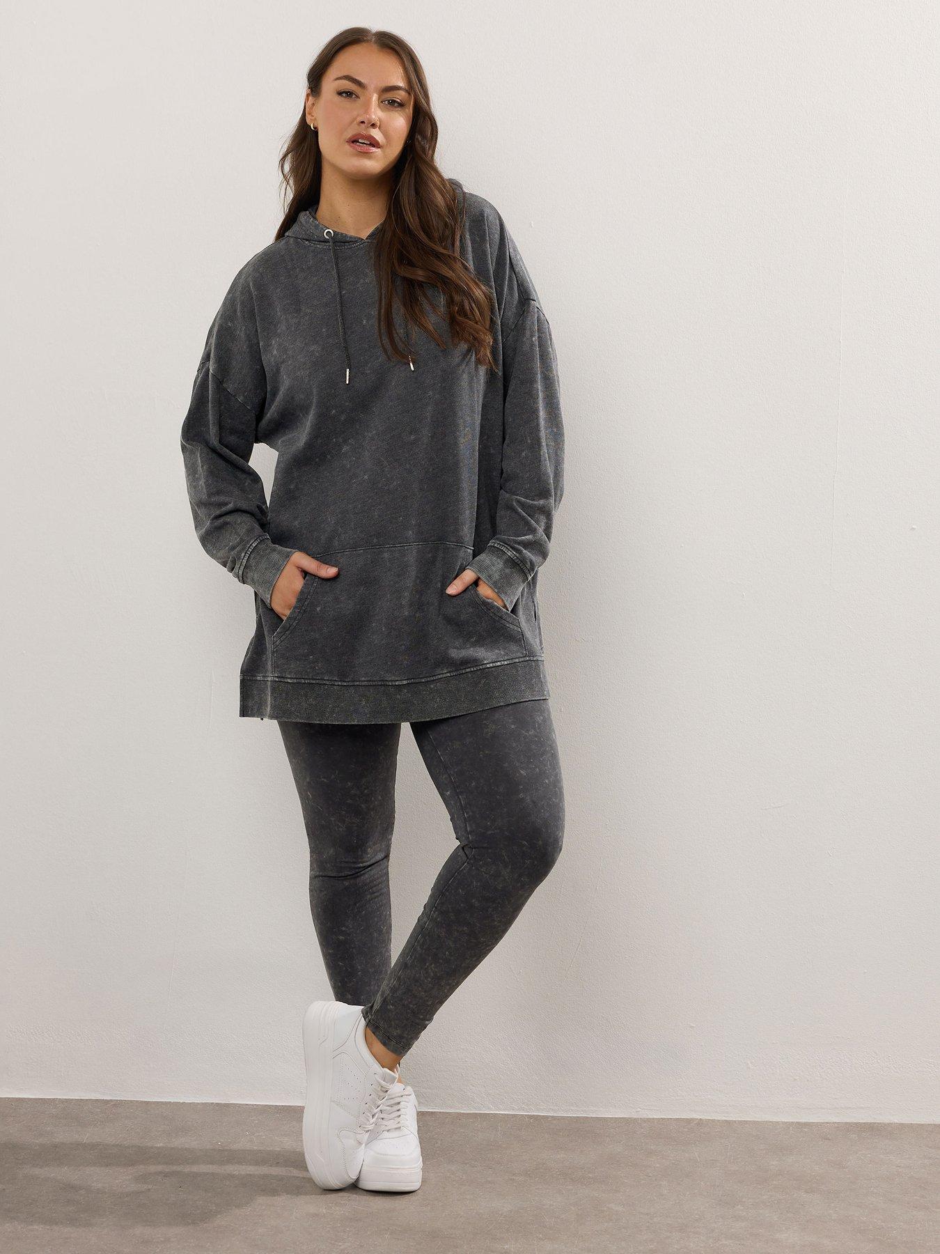 Image 3 of 4 of Yours Curve Acid Wash Legging - Black