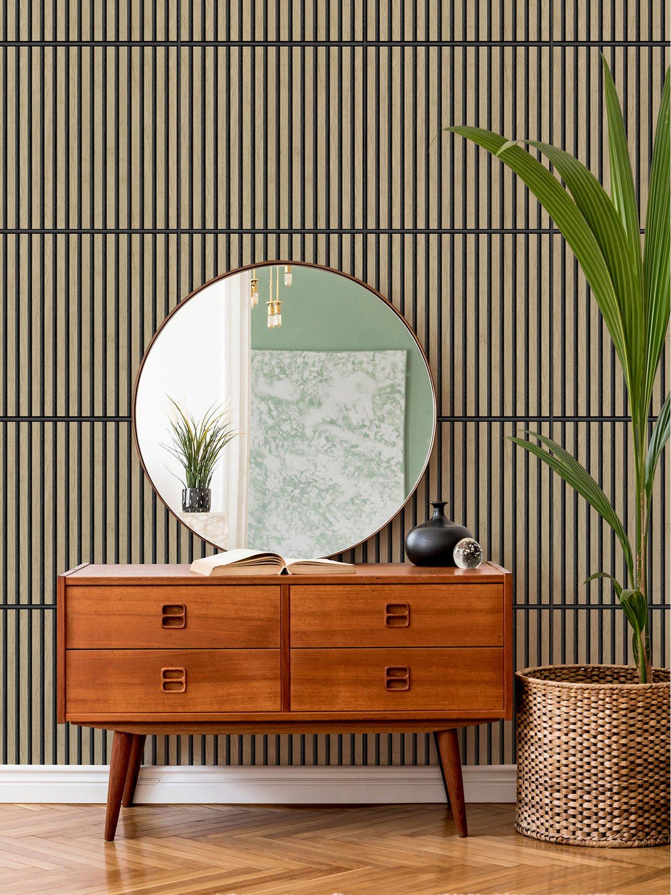 Image 3 of 7 of Wallpops Acoustic Slat Wood Tile Natural 60x60cm Wall Panel