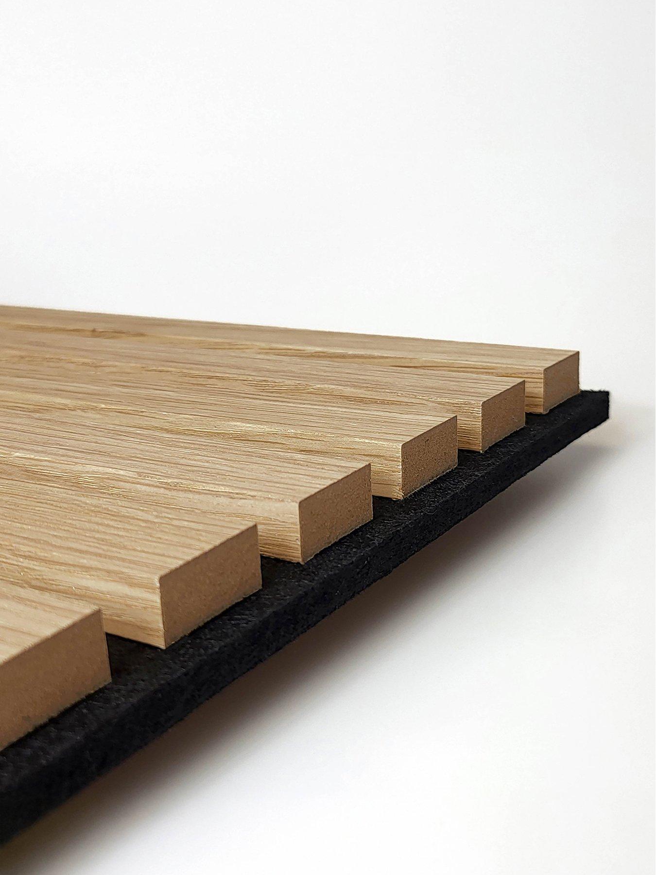 Image 5 of 7 of Wallpops Acoustic Slat Wood Tile Natural 60x60cm Wall Panel