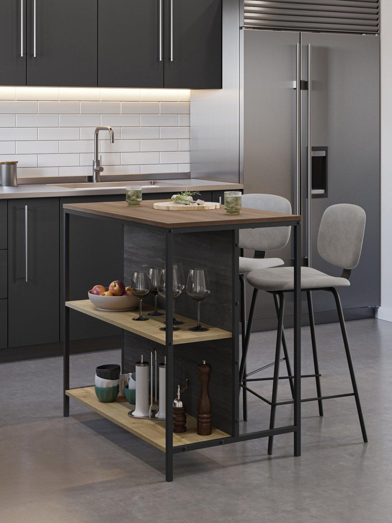 Image 1 of 6 of Decortie Detroit Bar Table - Dark Oak