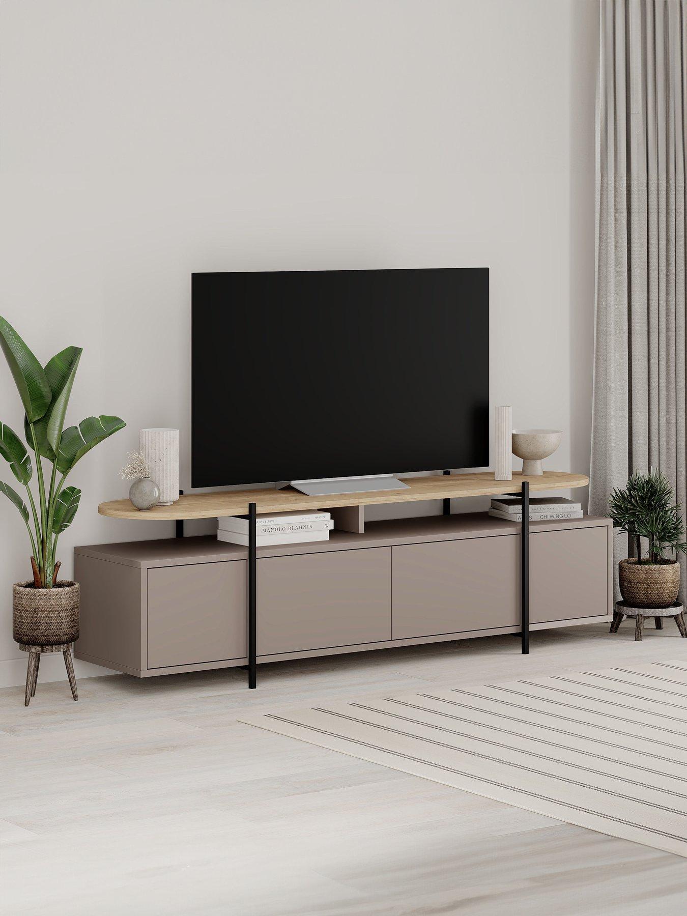 Image 3 of 7 of Decortie Hanley Tv Stand - Mocha/oak