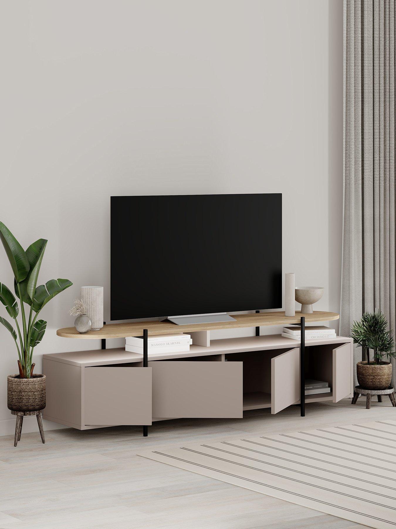 Image 4 of 7 of Decortie Hanley Tv Stand - Mocha/oak