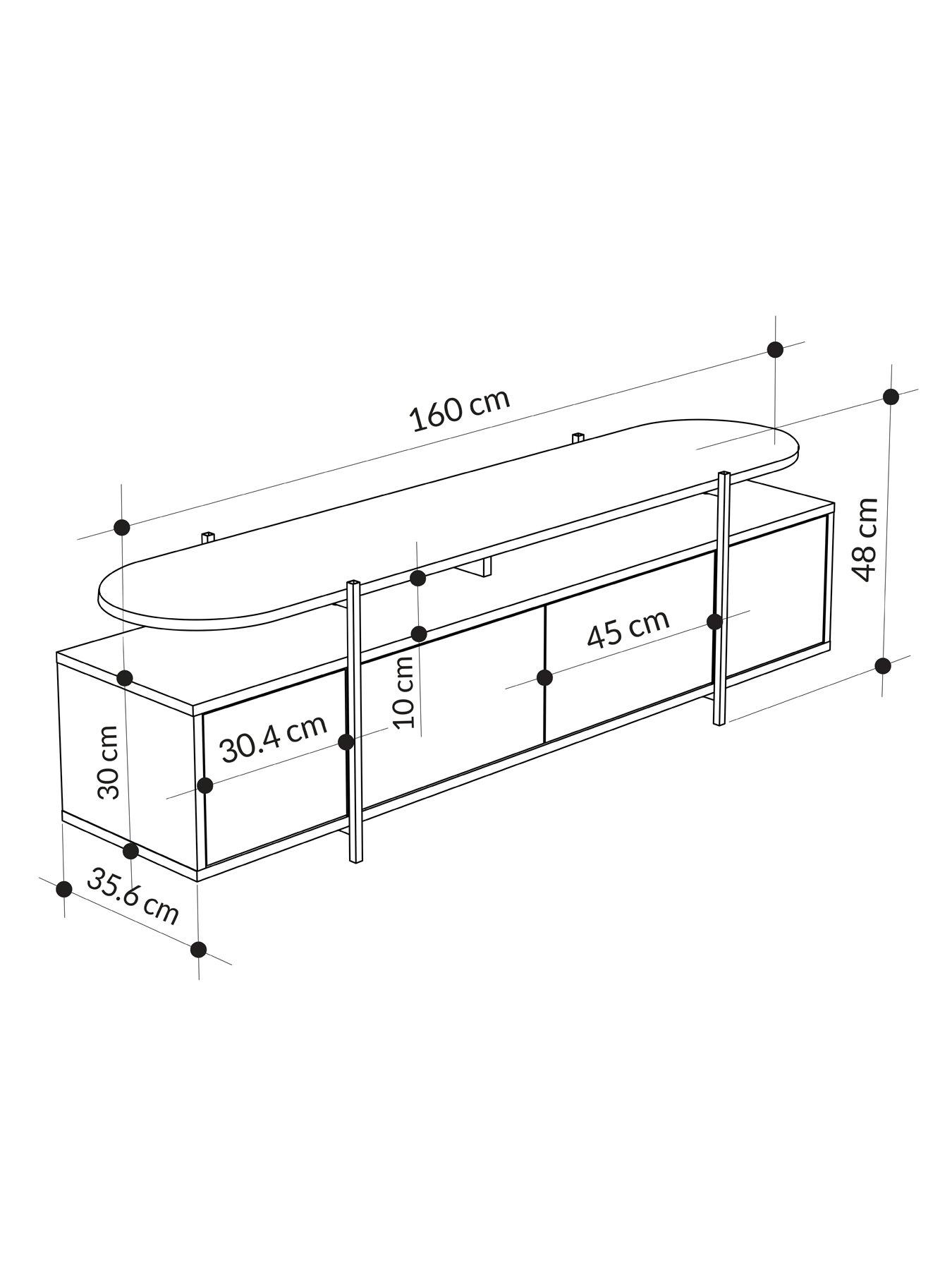 Image 6 of 7 of Decortie Hanley Tv Stand - Mocha/oak