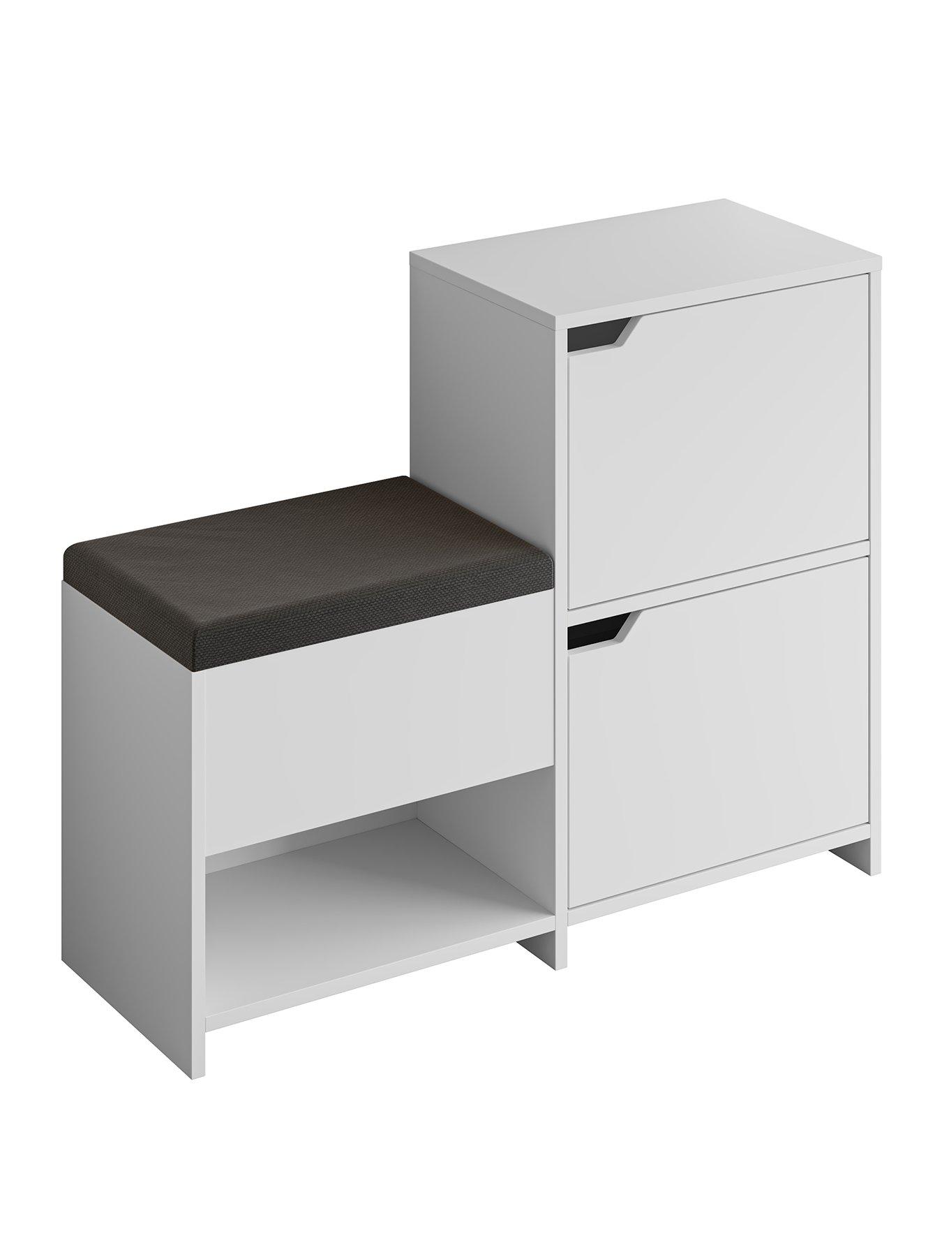 Image 2 of 6 of Decortie Haven Shoe Bench - White