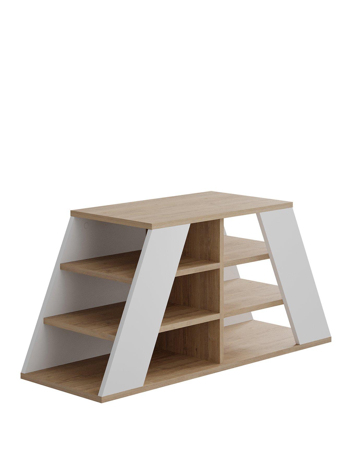 Image 2 of 6 of Decortie Pyramid Shoe Bench - Oak/white