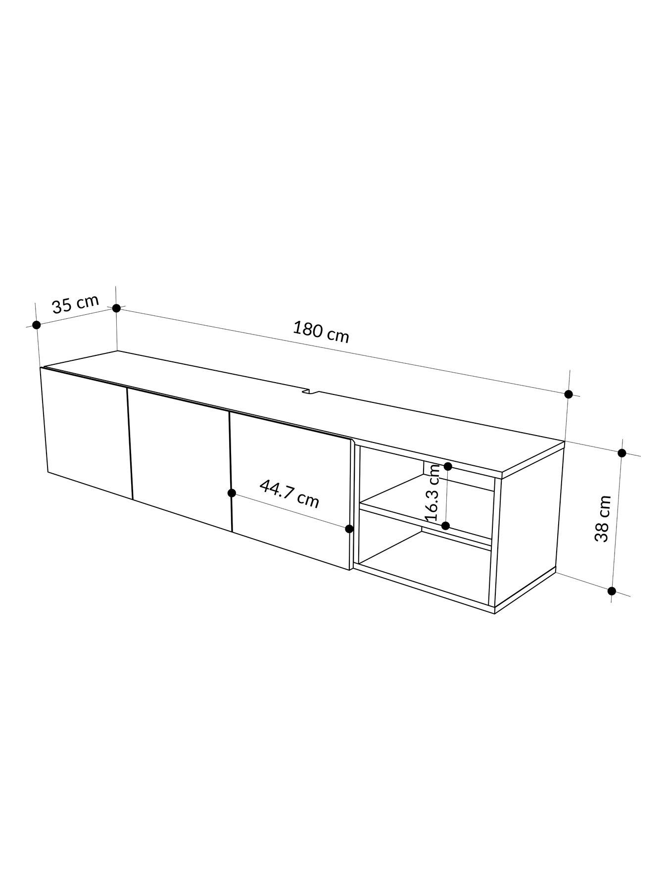 Image 5 of 6 of Decortie Cailin Tv Wall Mounted Tv Unit - Sandstone