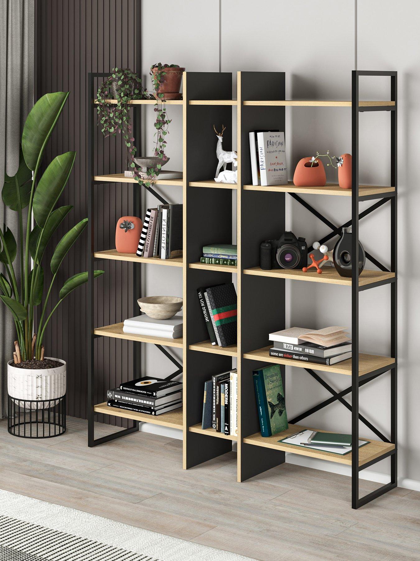 undefined Detroit Bookcase - Oak/black