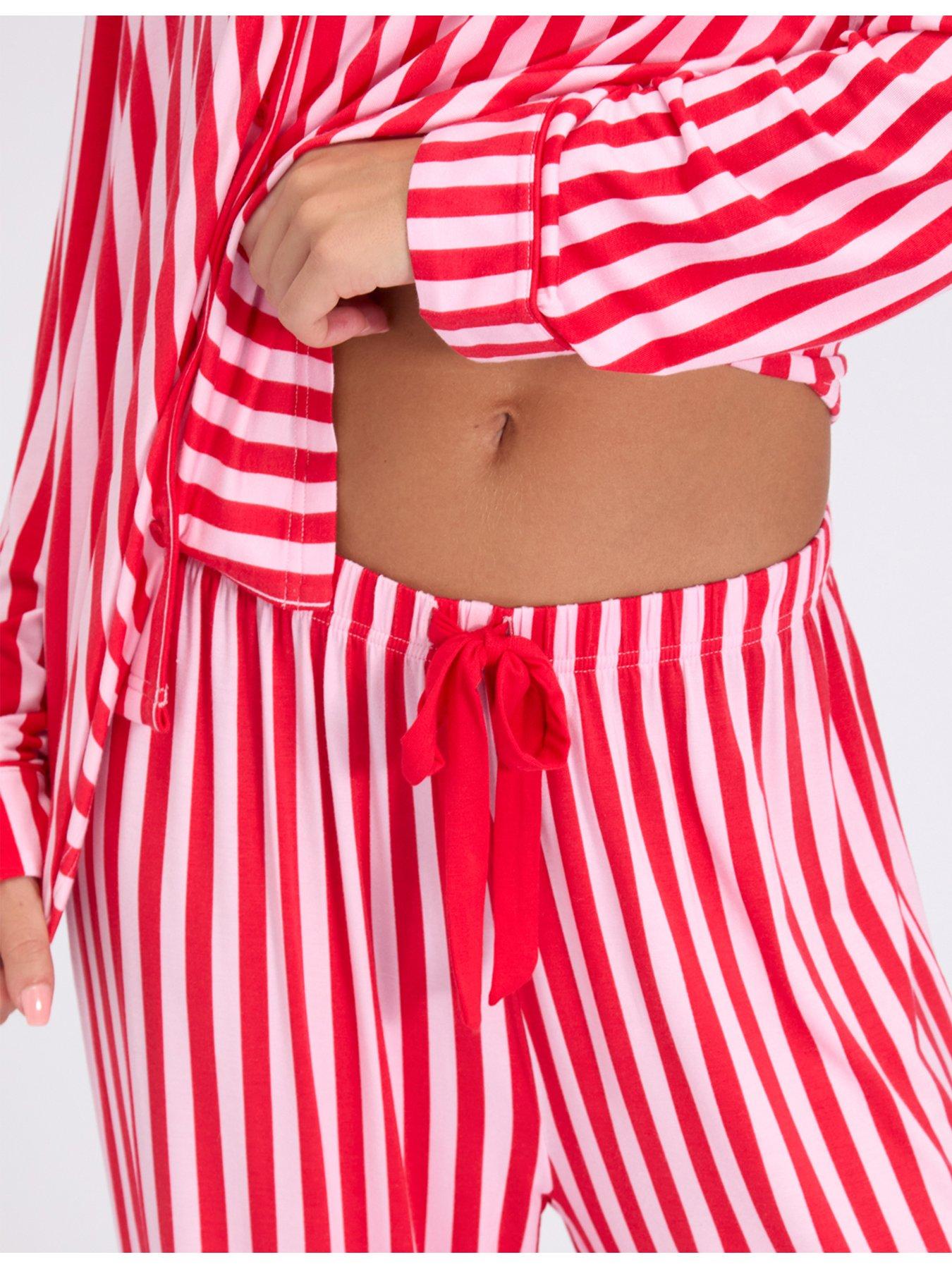 Image 5 of 6 of Boux Avenue Stripe Modal Pyjama Set - Red