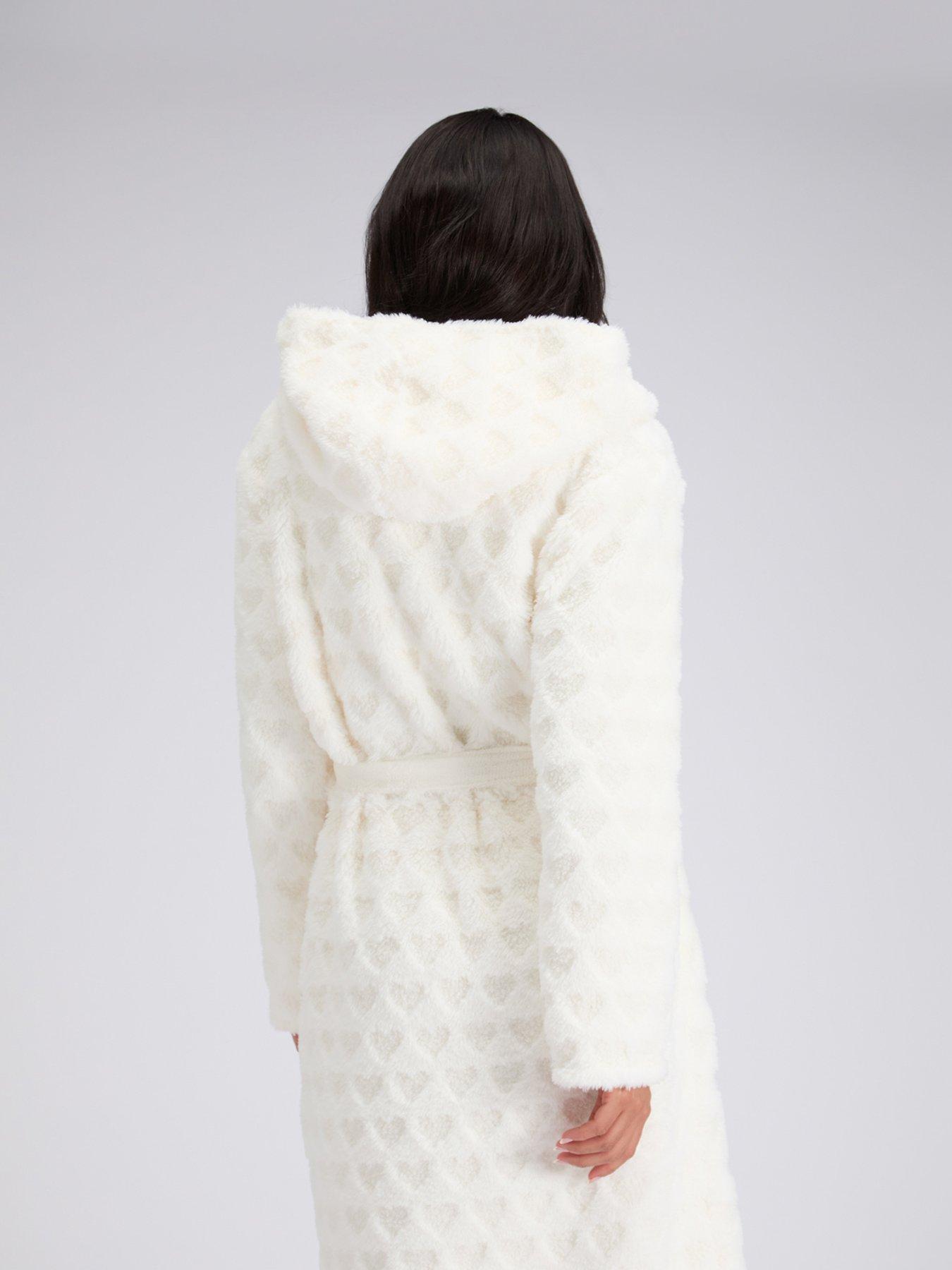  image of boux-avenue-fur-heart-long-dressing-gown-ivory