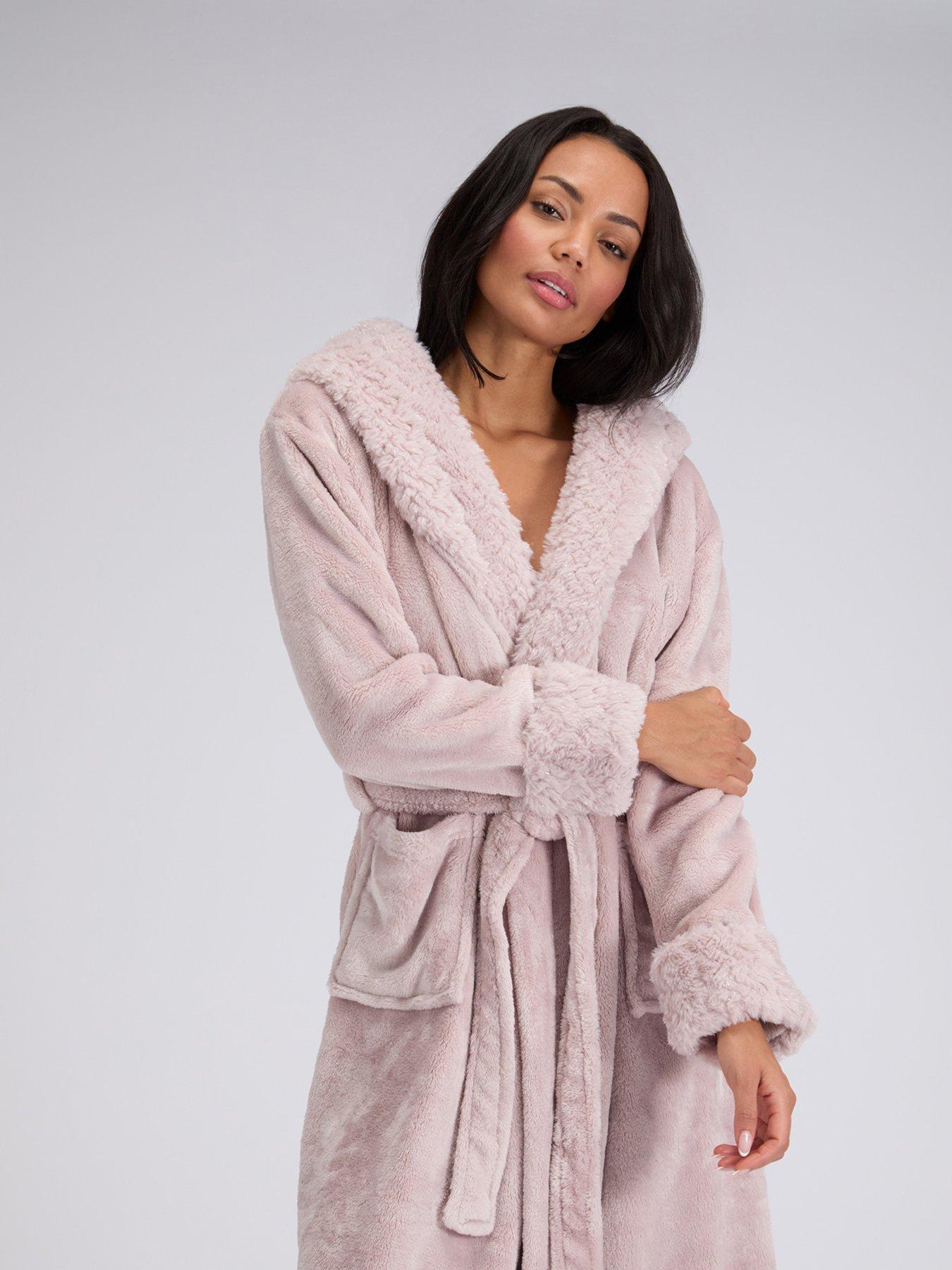 boux-avenue-fur-heart-long-dressing-gown-brown