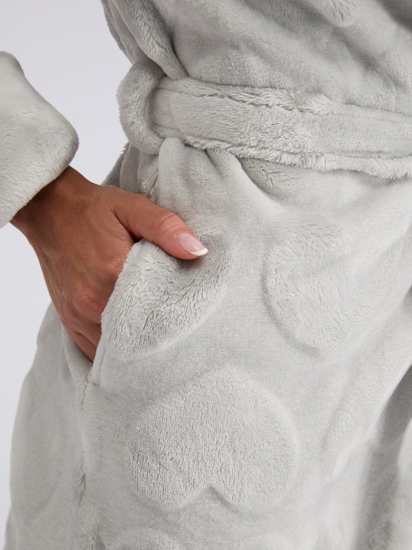 Image 5 of 6 of Boux Avenue Heart Long Dressing Gown - Grey