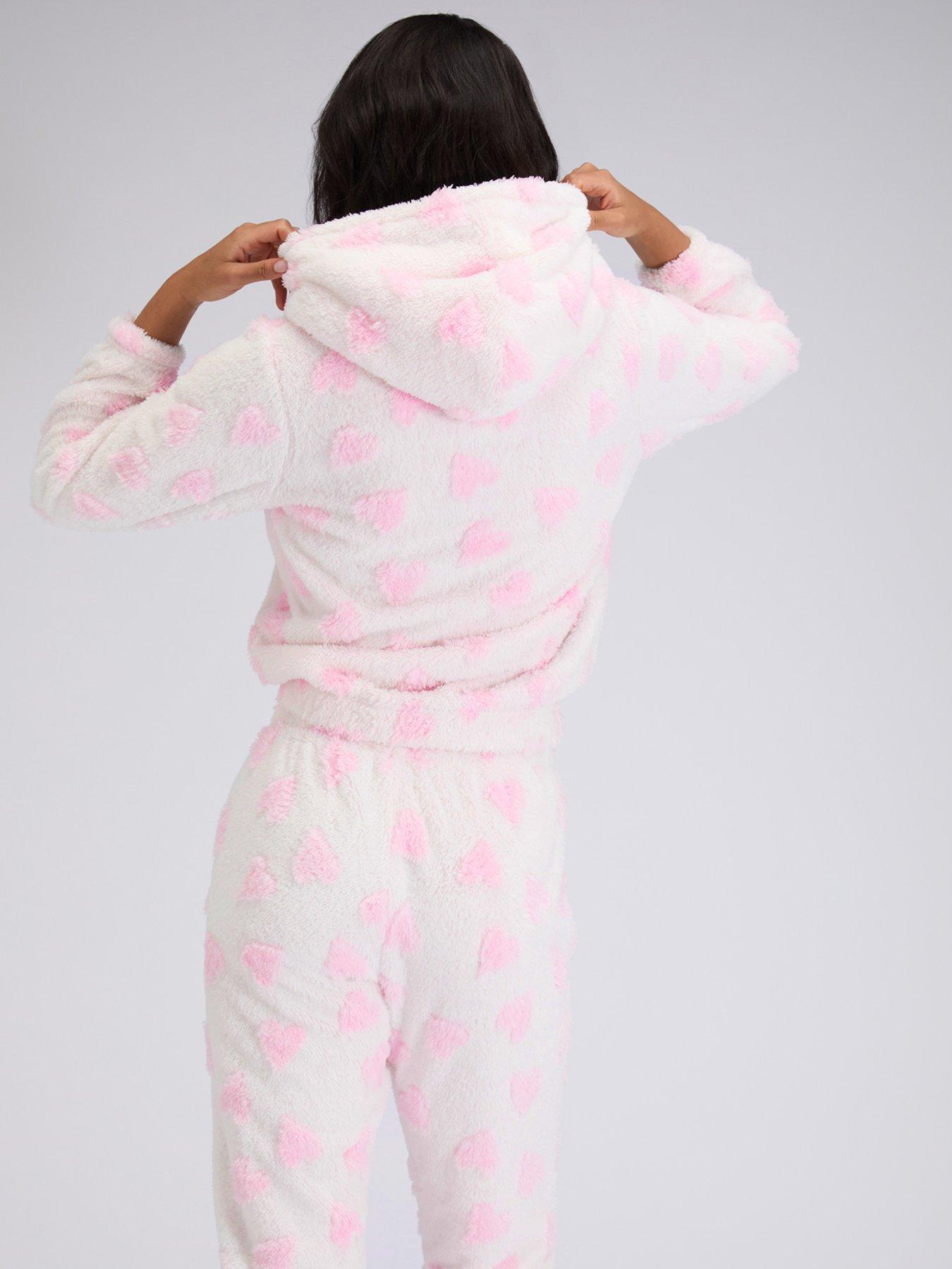  image of boux-avenue-fluffy-heart-lounge-set-white