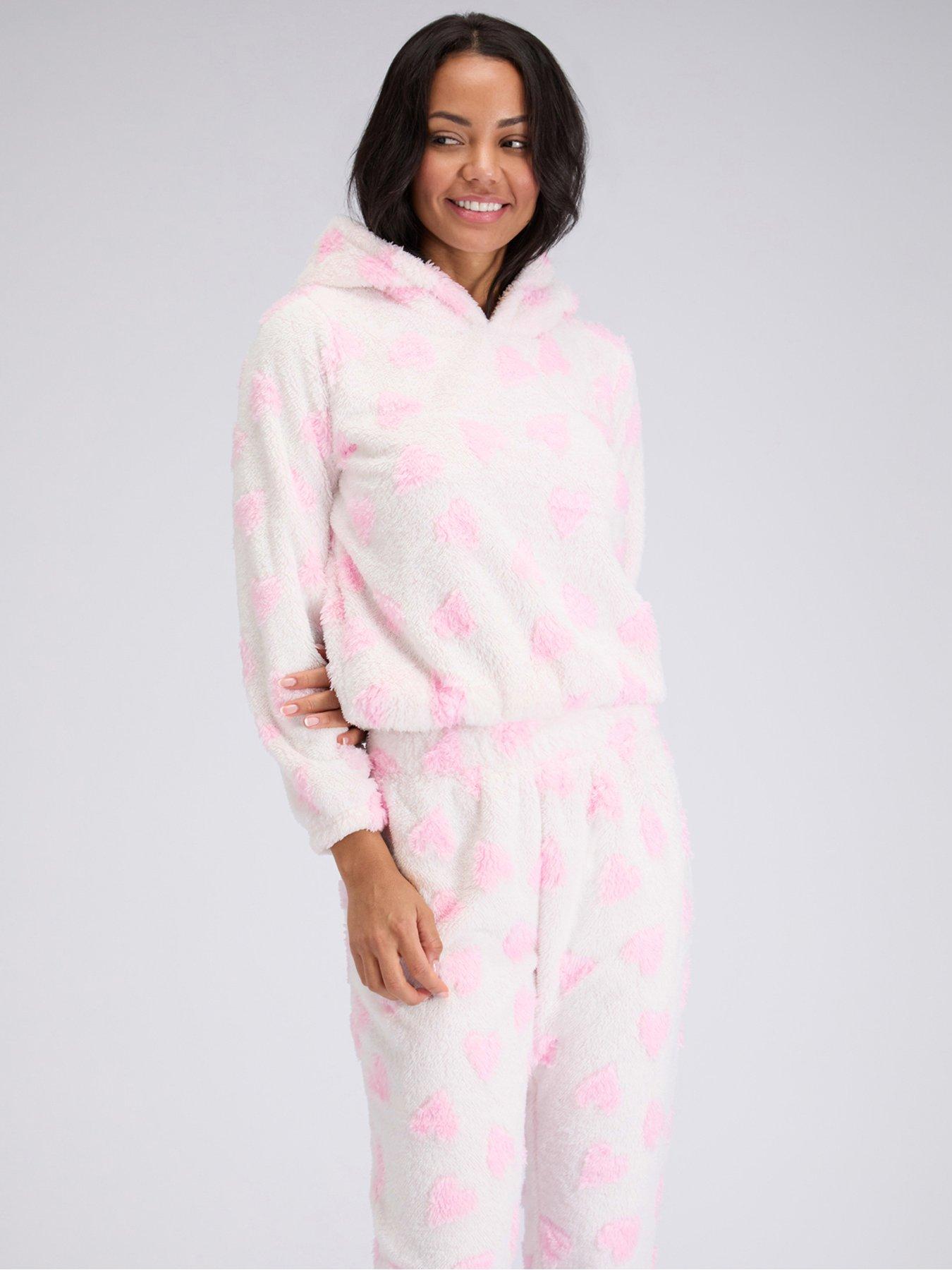  image of boux-avenue-fluffy-heart-lounge-set-white