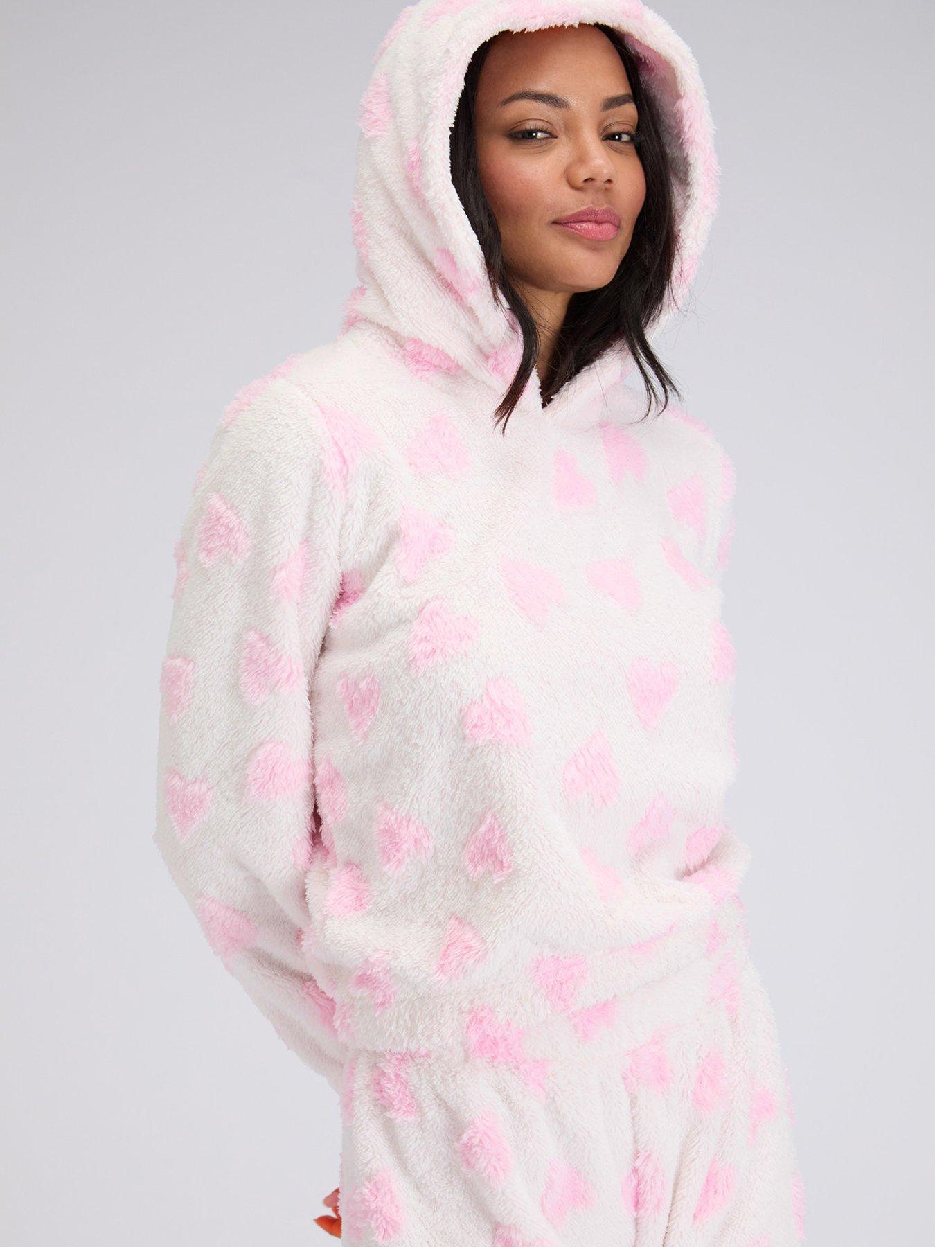  image of boux-avenue-fluffy-heart-lounge-set-white