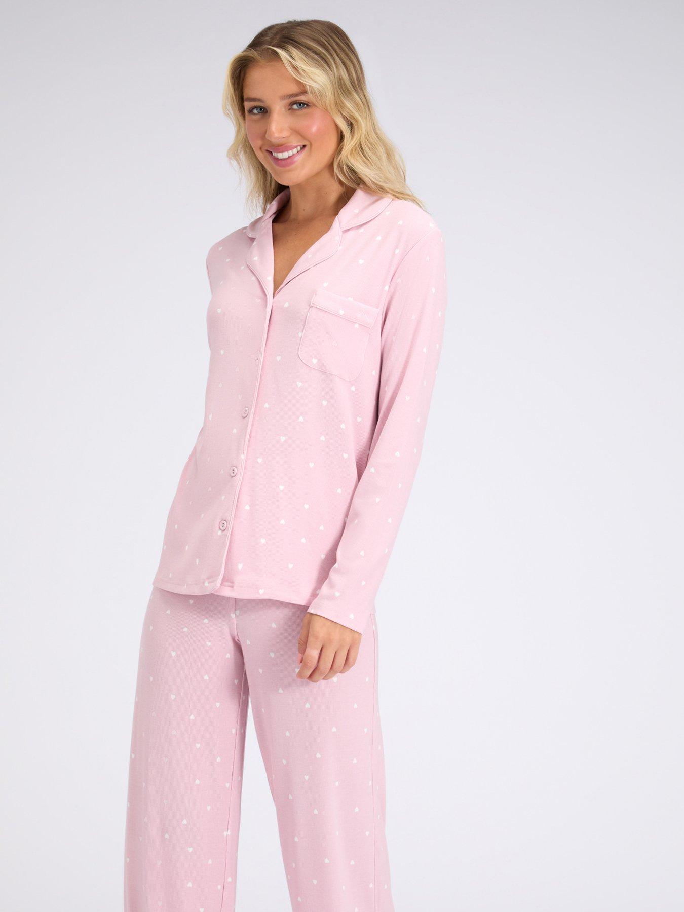 Boux Avenue Heart Rib Modal Pants - Dusky Pink