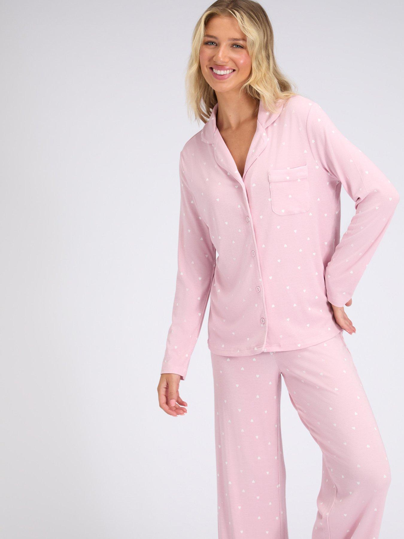  image of boux-avenue-heart-rib-modal-pants-dusky-pink