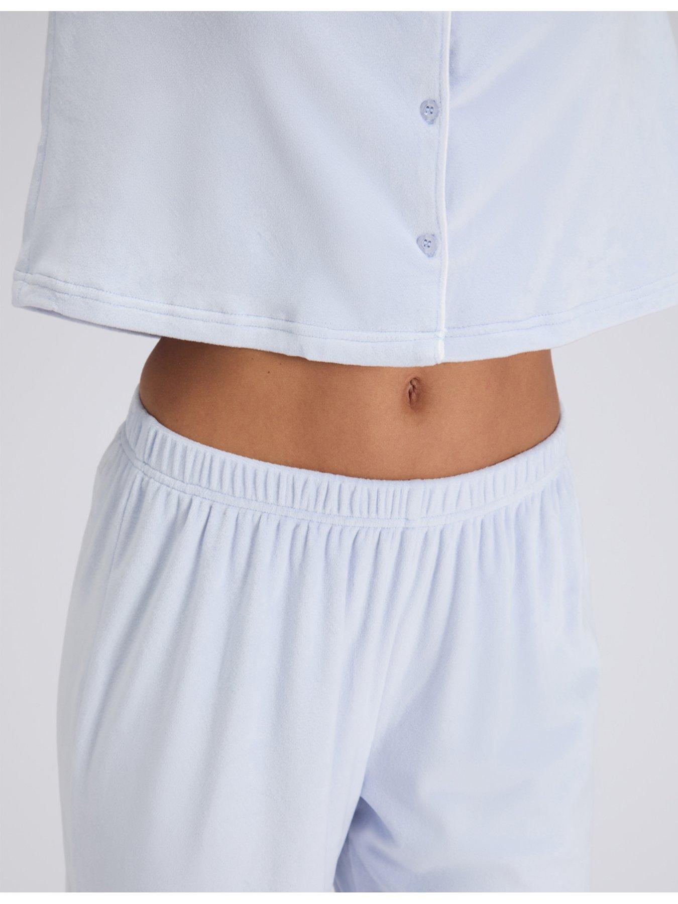  image of boux-avenue-velour-pyjama-set-grey