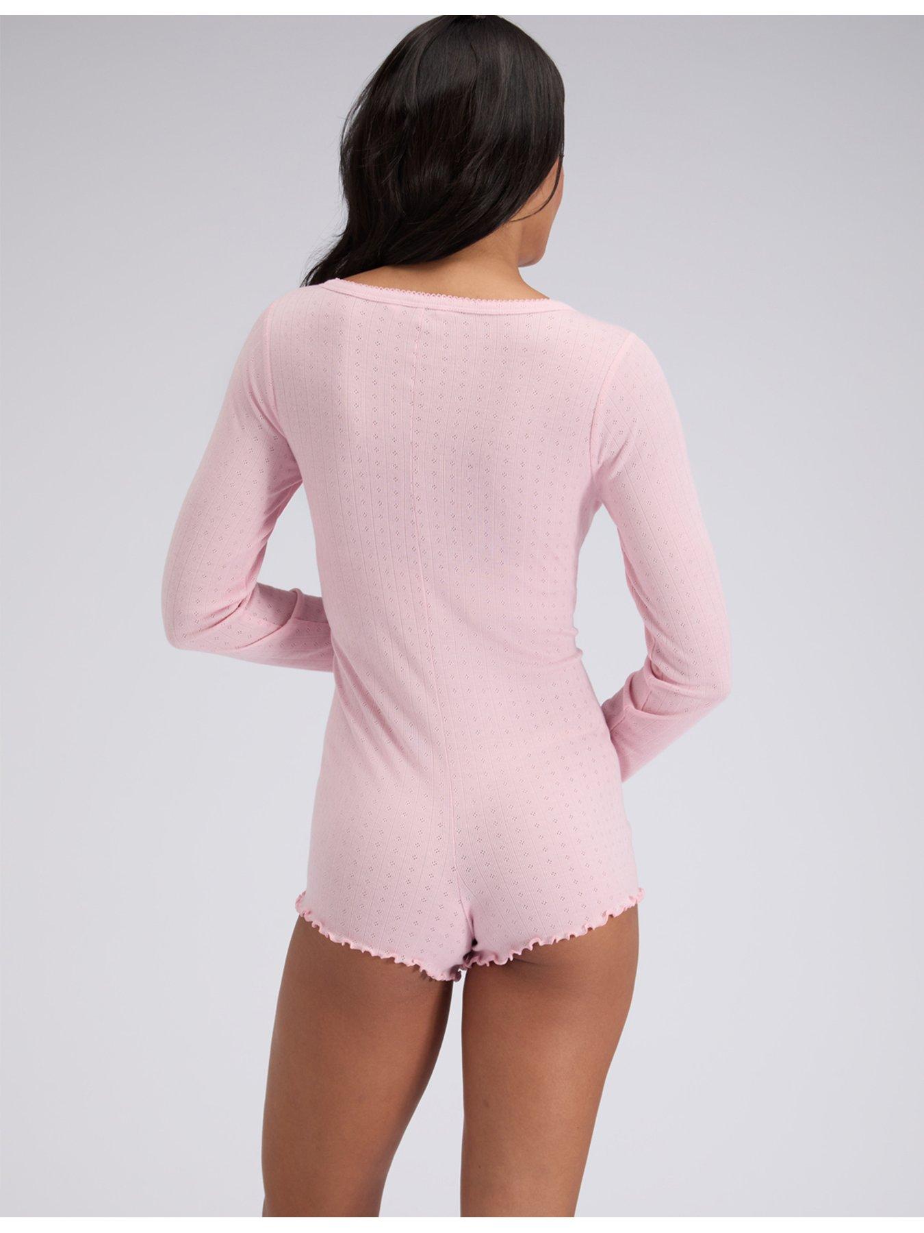  image of boux-avenue-pointelle-playsuit-dusky-pink