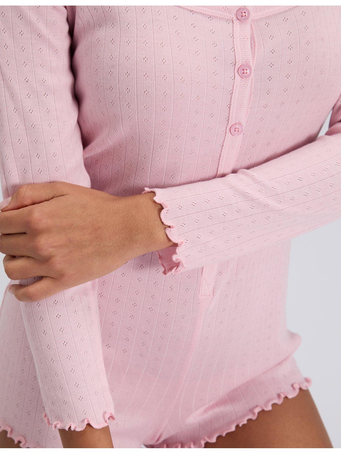  image of boux-avenue-pointelle-playsuit-dusky-pink