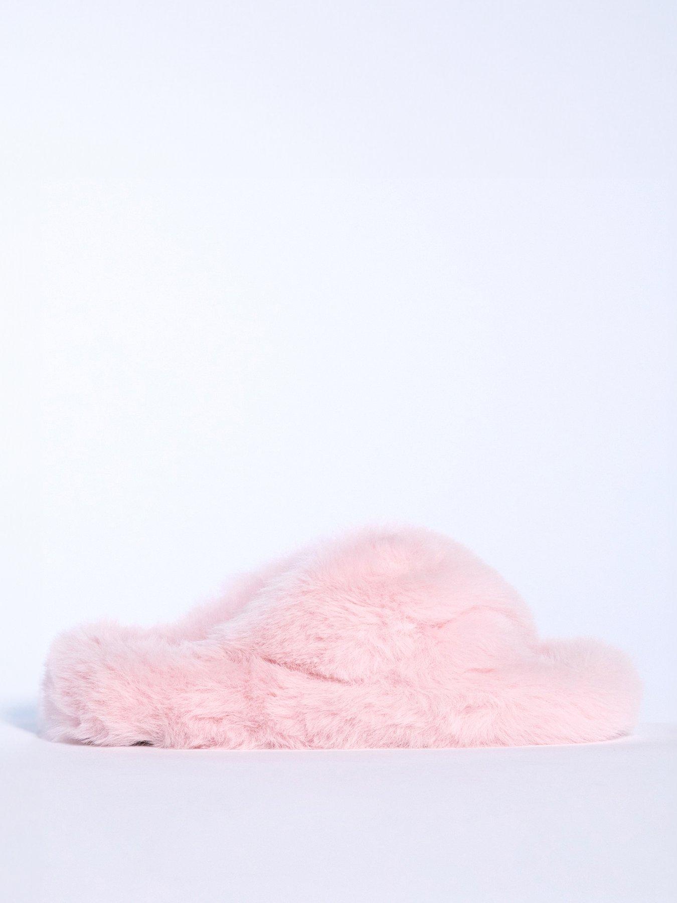 Image 2 of 5 of Boux Avenue Ridge Sole Cross Band Slipper - Powder Pink