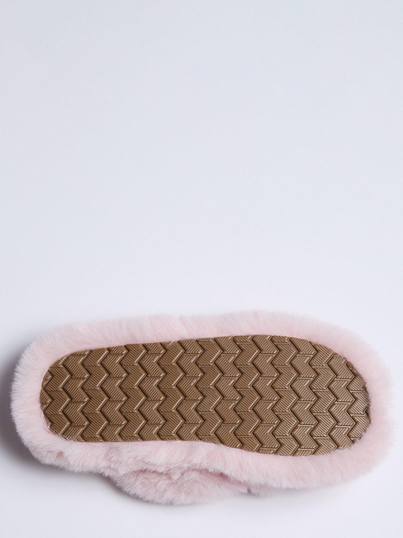 Image 4 of 5 of Boux Avenue Ridge Sole Cross Band Slipper - Powder Pink