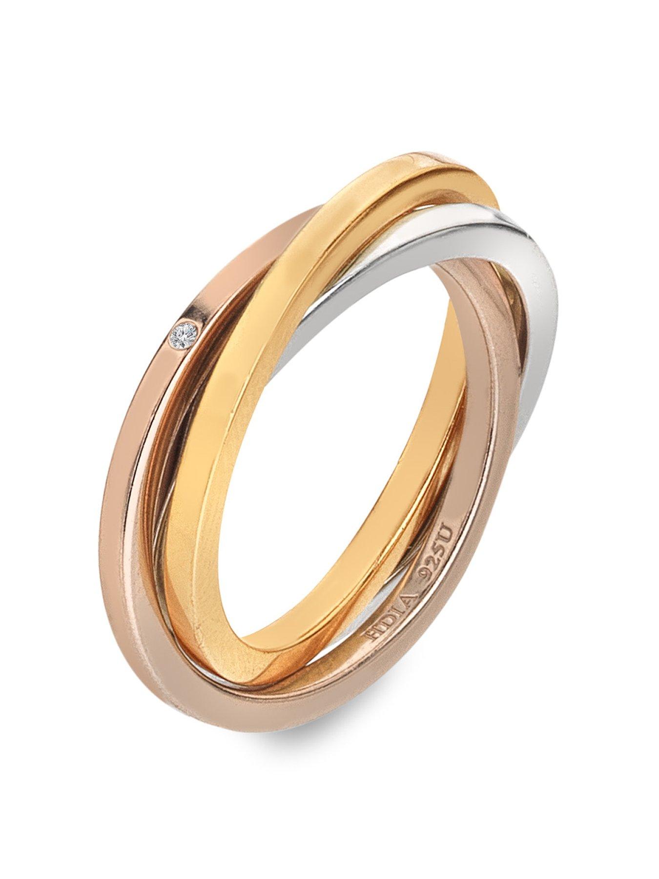 Image 1 of 3 of Hot Diamonds Trio Ring - Tri-Colour - Multi
