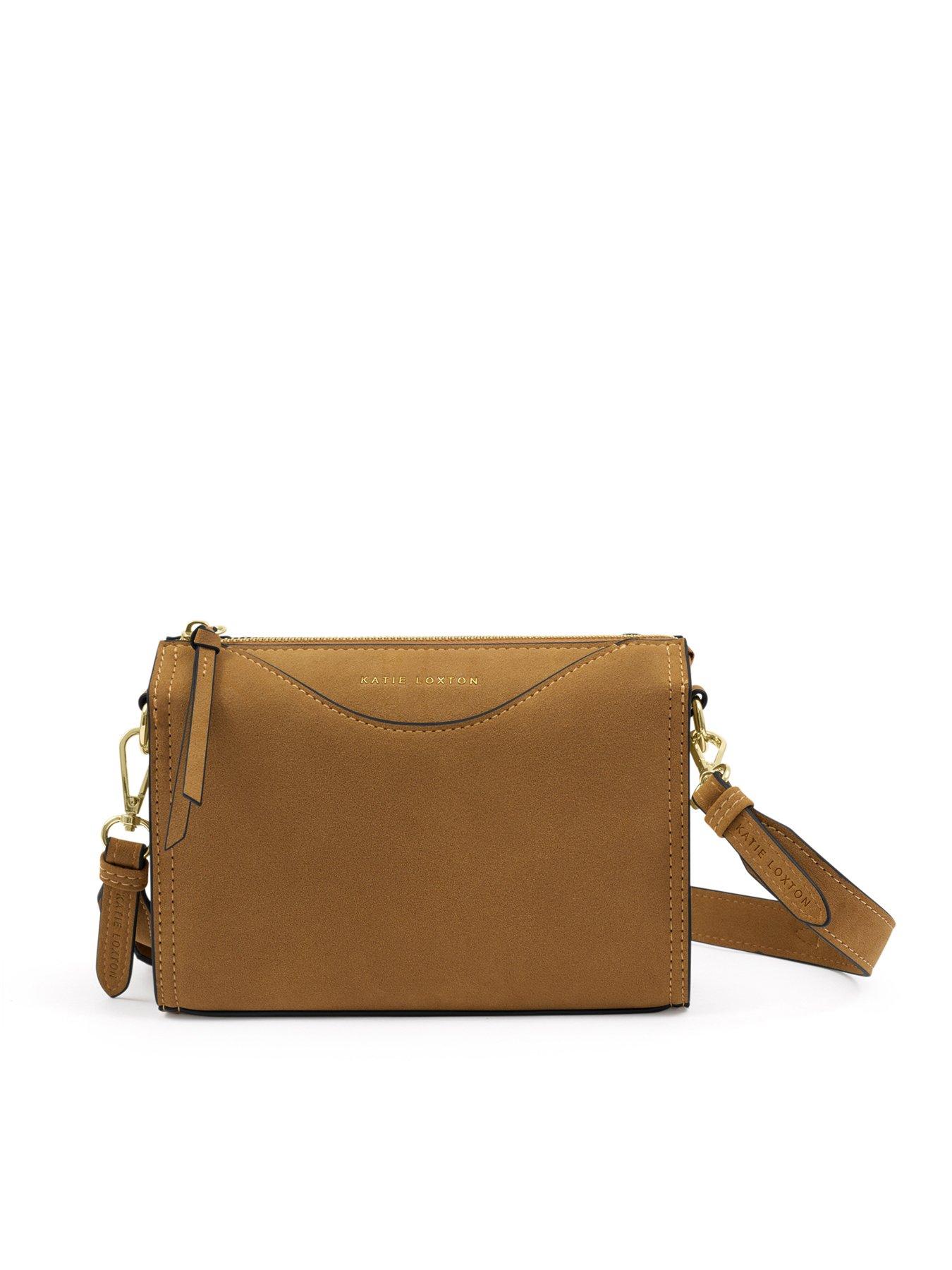 Image 2 of 4 of Katie Loxton Alba Faux Suede Crossbody Bag  -  Caramel Suedette