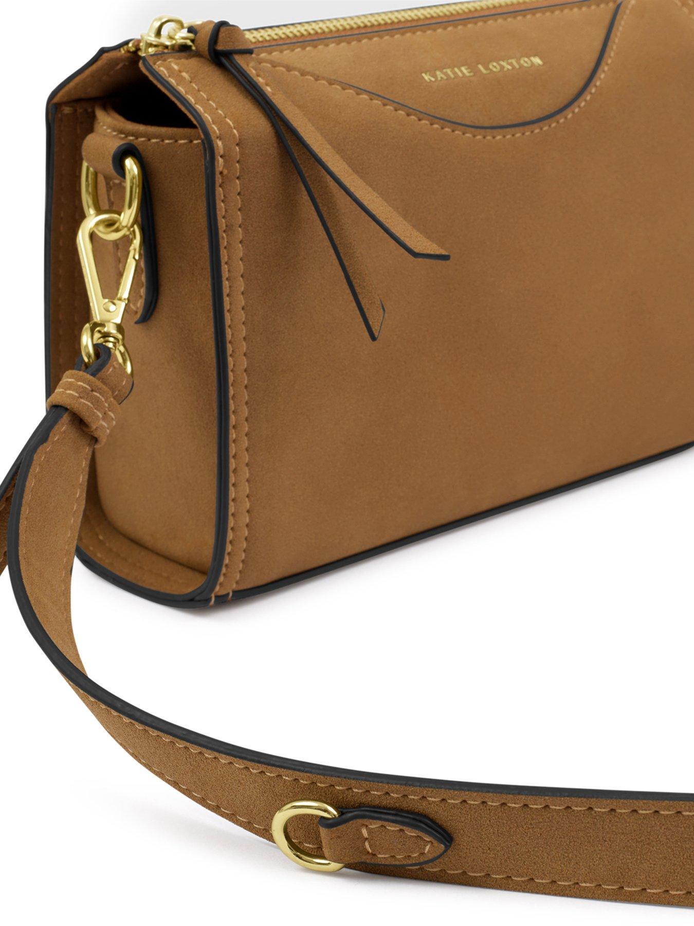 Image 3 of 4 of Katie Loxton Alba Faux Suede Crossbody Bag  -  Caramel Suedette