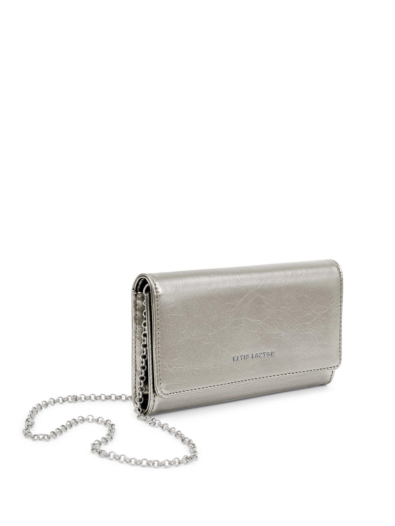 Image 2 of 4 of Katie Loxton Zea Patent Crackle Purse Crossbody  -  Pewter Patent