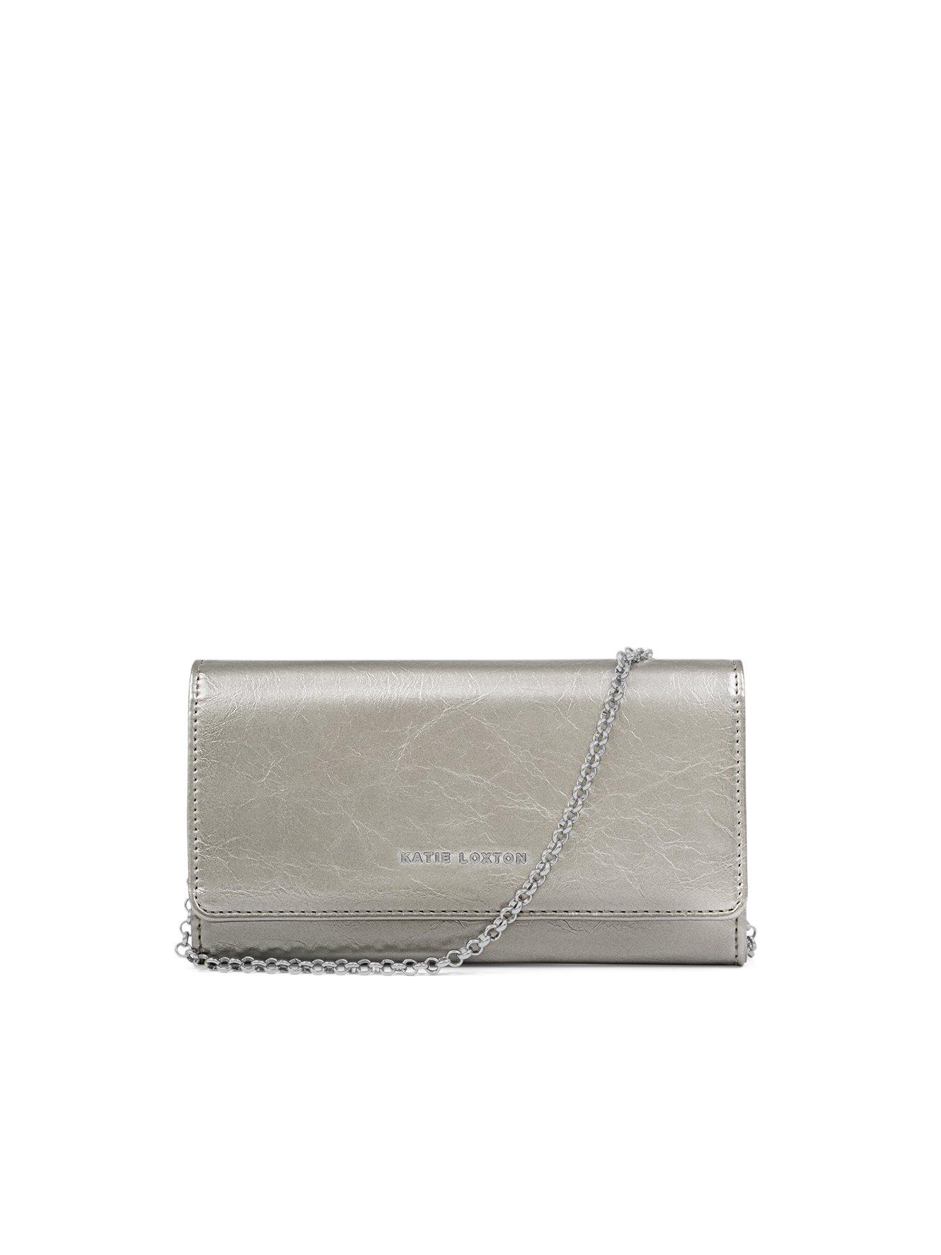Image 3 of 4 of Katie Loxton Zea Patent Crackle Purse Crossbody  -  Pewter Patent