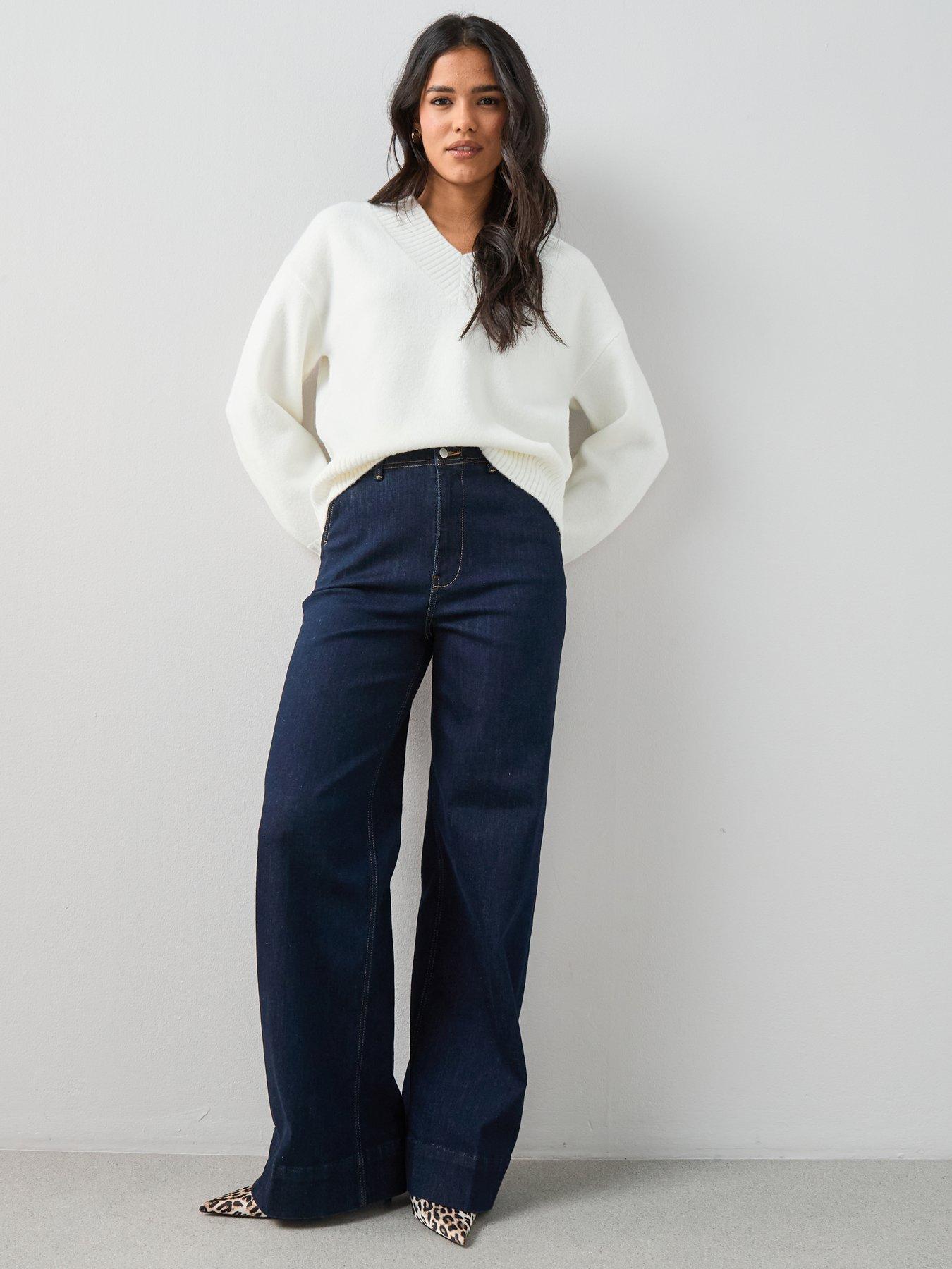 The Very Collection V Neck Knitted Jumper - Cream