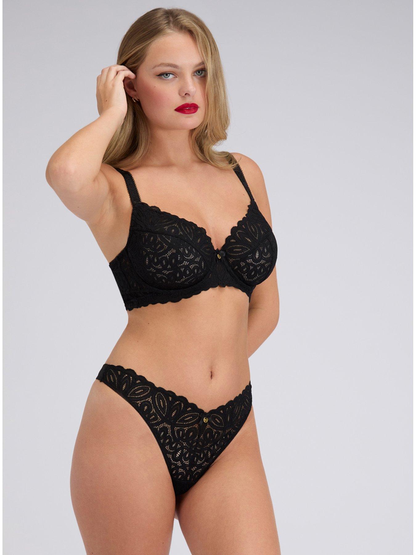 front image of boux-avenue-camel-thong-black