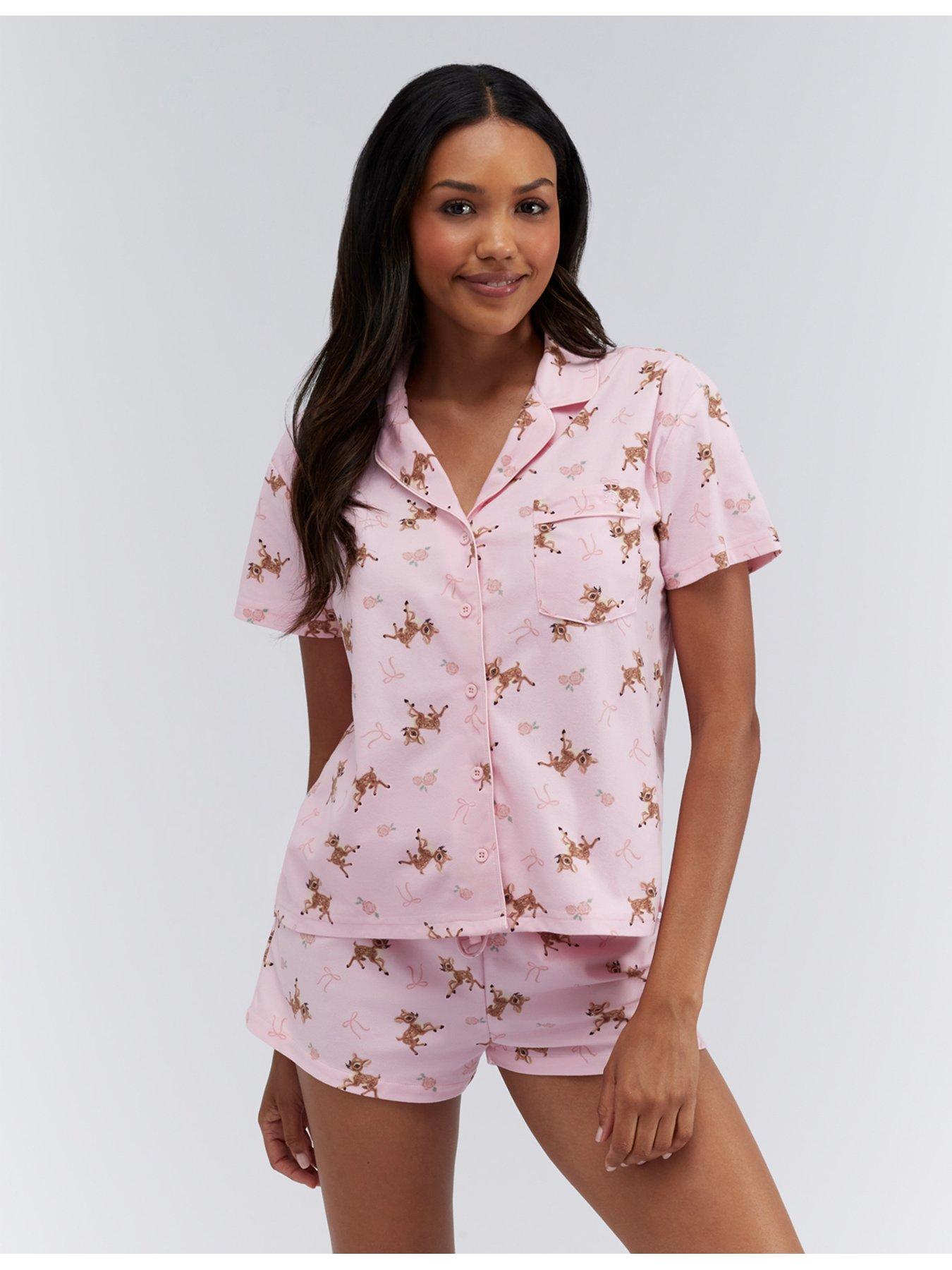 undefined Deer Print Shortie In A Bag - Pink