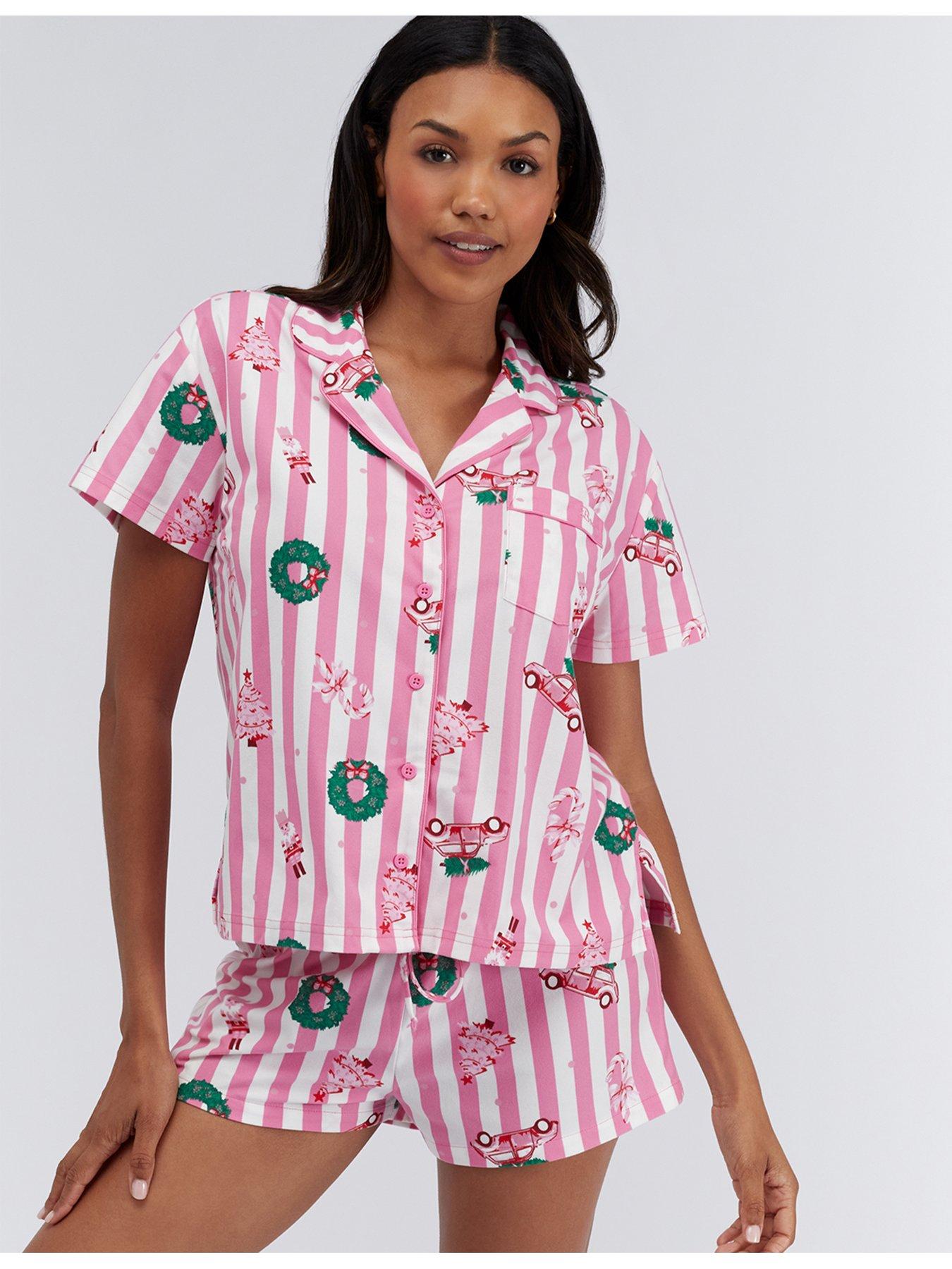 undefined Stripe Xmas Shortie In A Bag - Pink