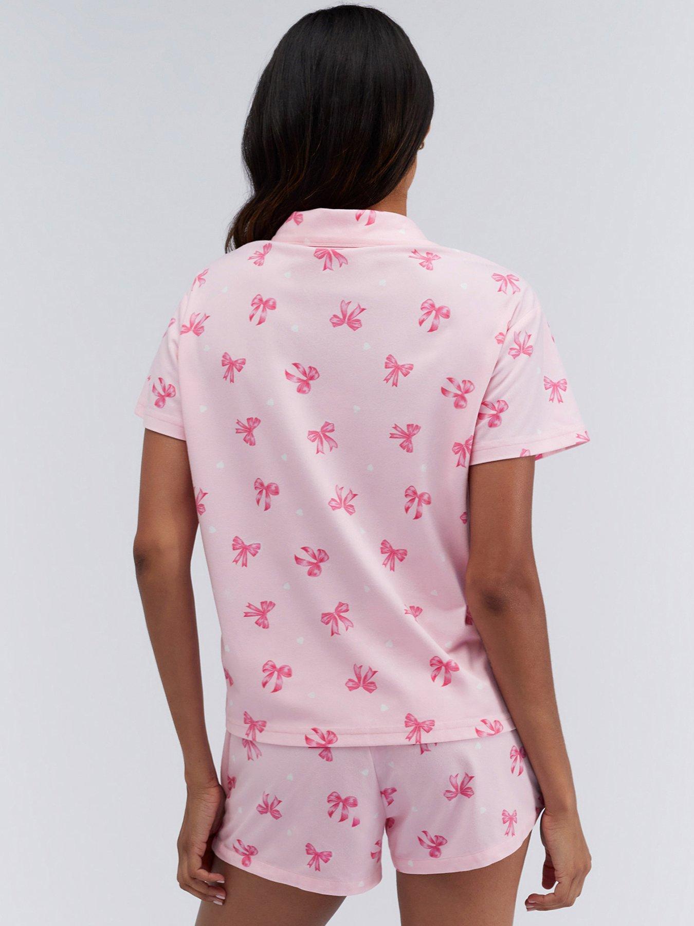 Image 2 of 6 of Boux Avenue Bow &amp; Heart Shortie In A Bag - Pink