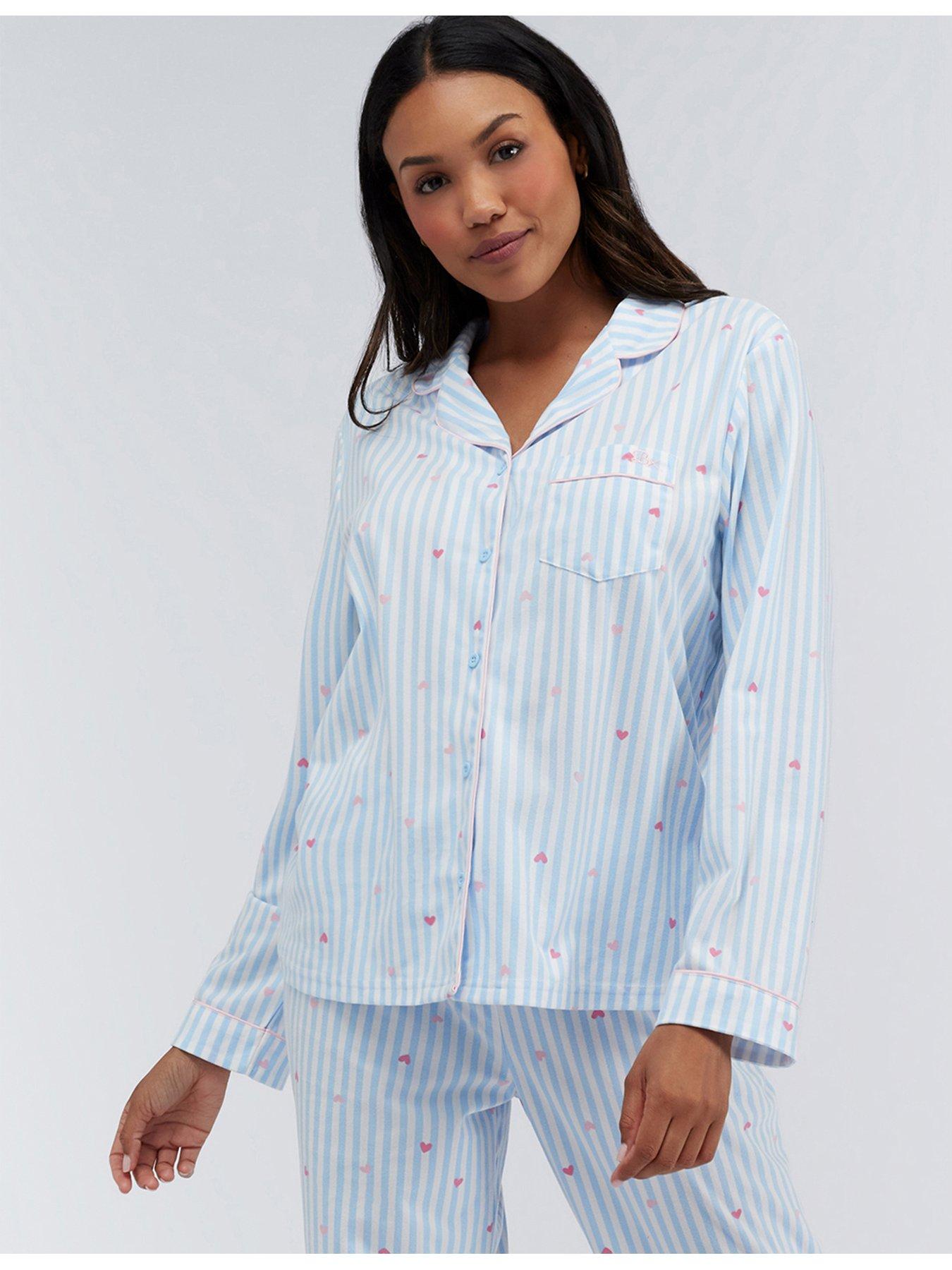 undefined Stripe Heart Pj In A Bag - Blue
