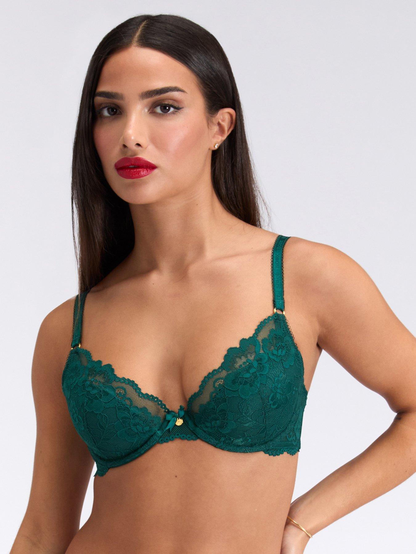  image of boux-avenue-harper-balconette-bra-emerald