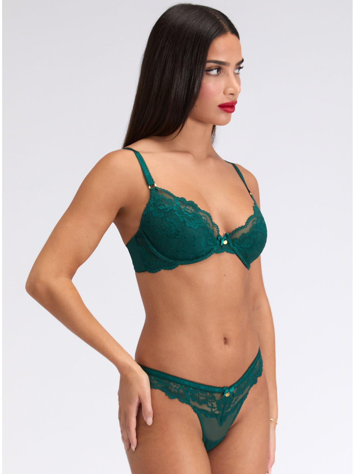  image of boux-avenue-harper-balconette-bra-emerald