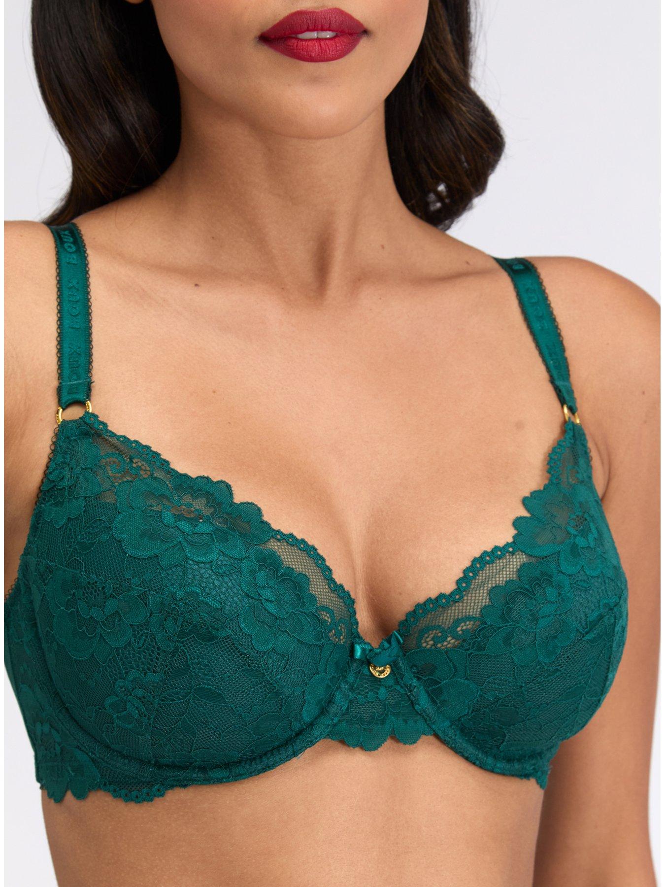  image of boux-avenue-harper-balconette-bra-emerald