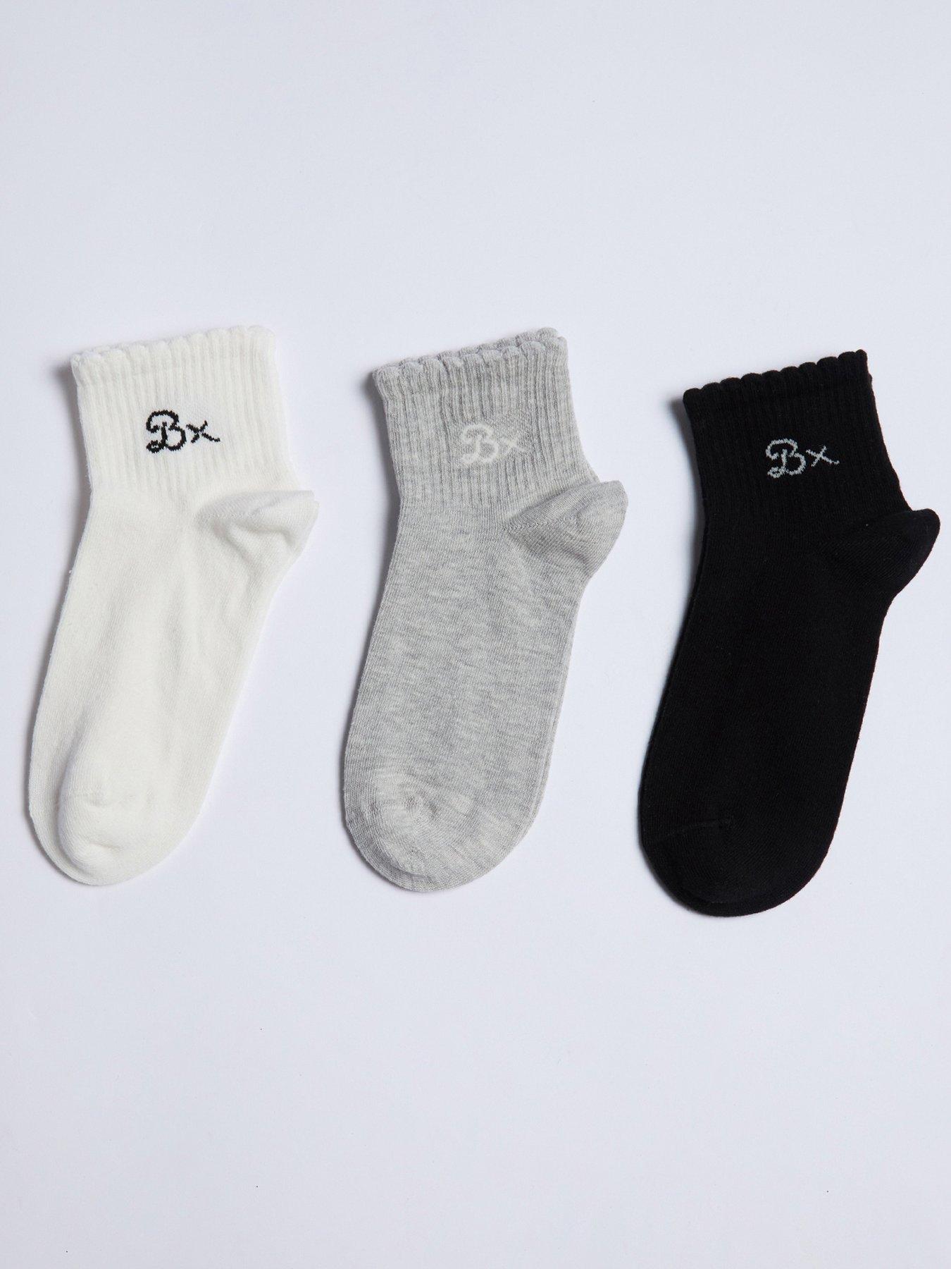  image of boux-avenue-pack-of-3-mid-ankle-socks-grey-mix