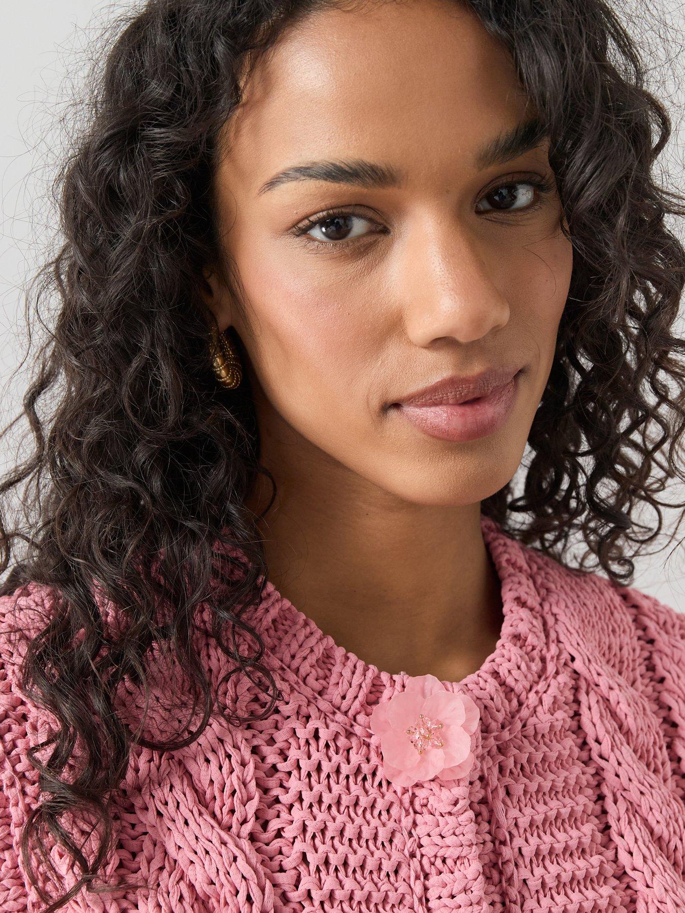 Image 4 of 6 of The Very Collection Cable Knitted Vest - Pink