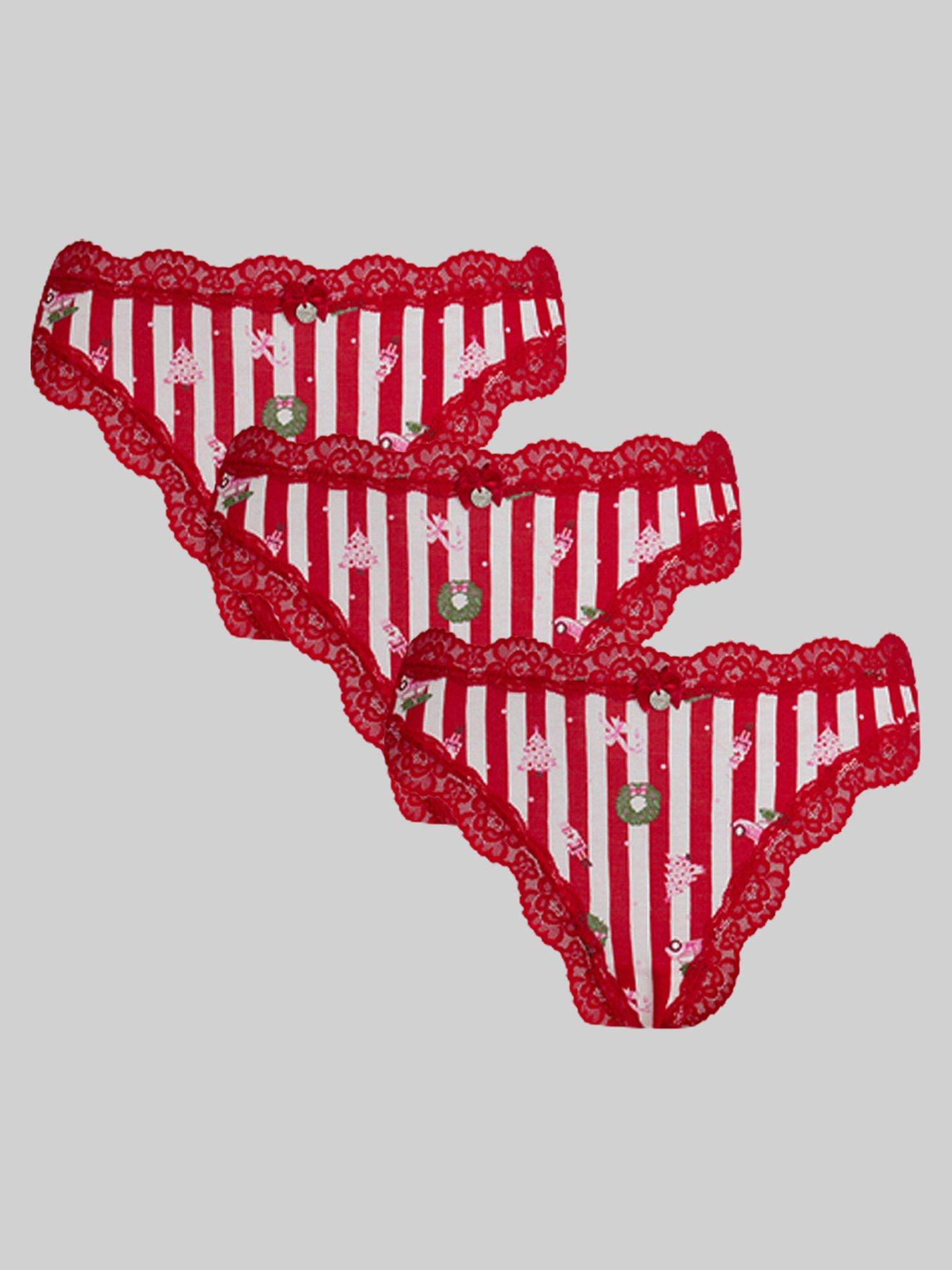 Boux Avenue Pack Of 3 Tatiana Christmas Print Thongs - Multi