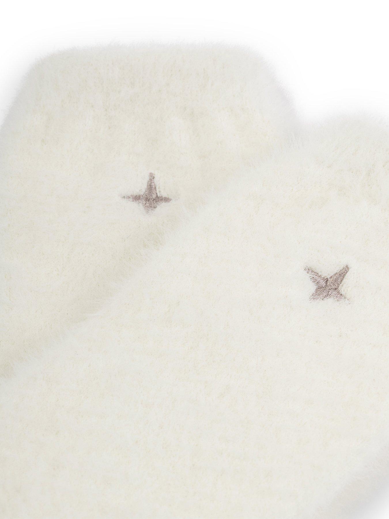  image of katie-loxton-gift-boxed-fluffy-socks-star-white