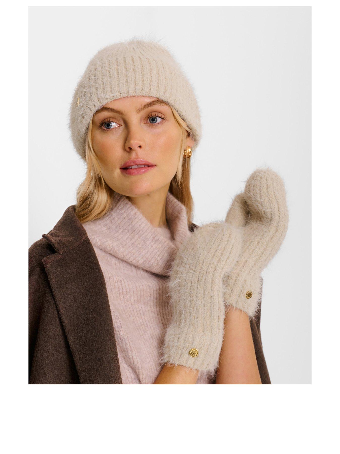 Katie Loxton Gift Boxed Hat And Mitten Set  -  Taupe