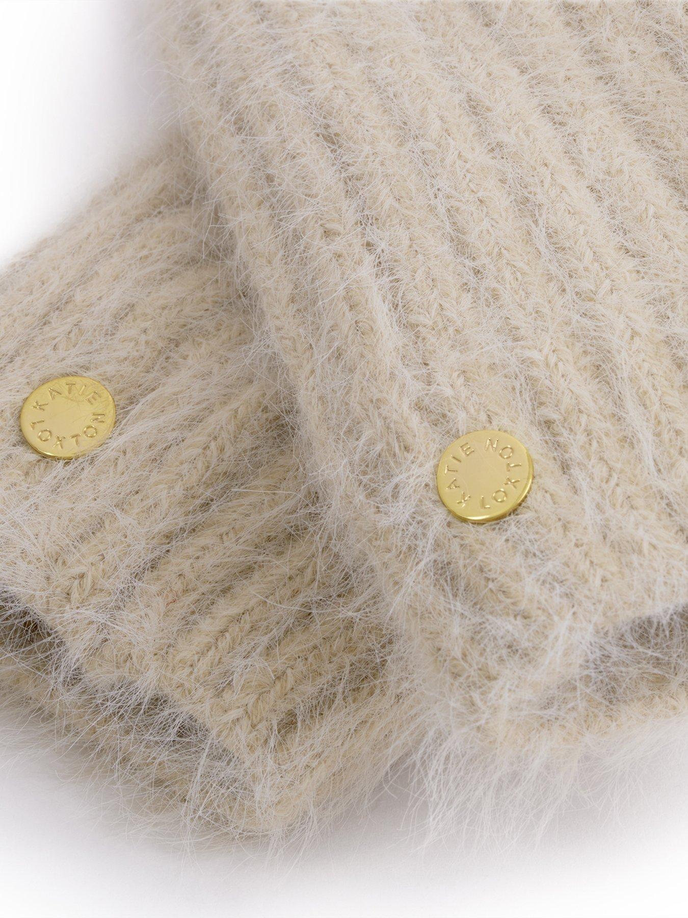 Image 3 of 5 of Katie Loxton Gift Boxed Hat And Mitten Set  -  Taupe